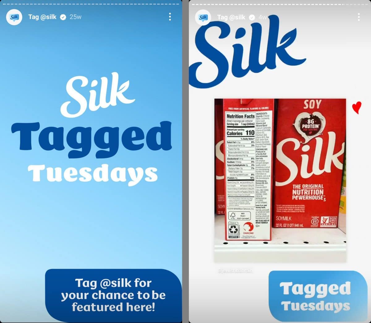 food and beverage marketing example - Silk - Instagram