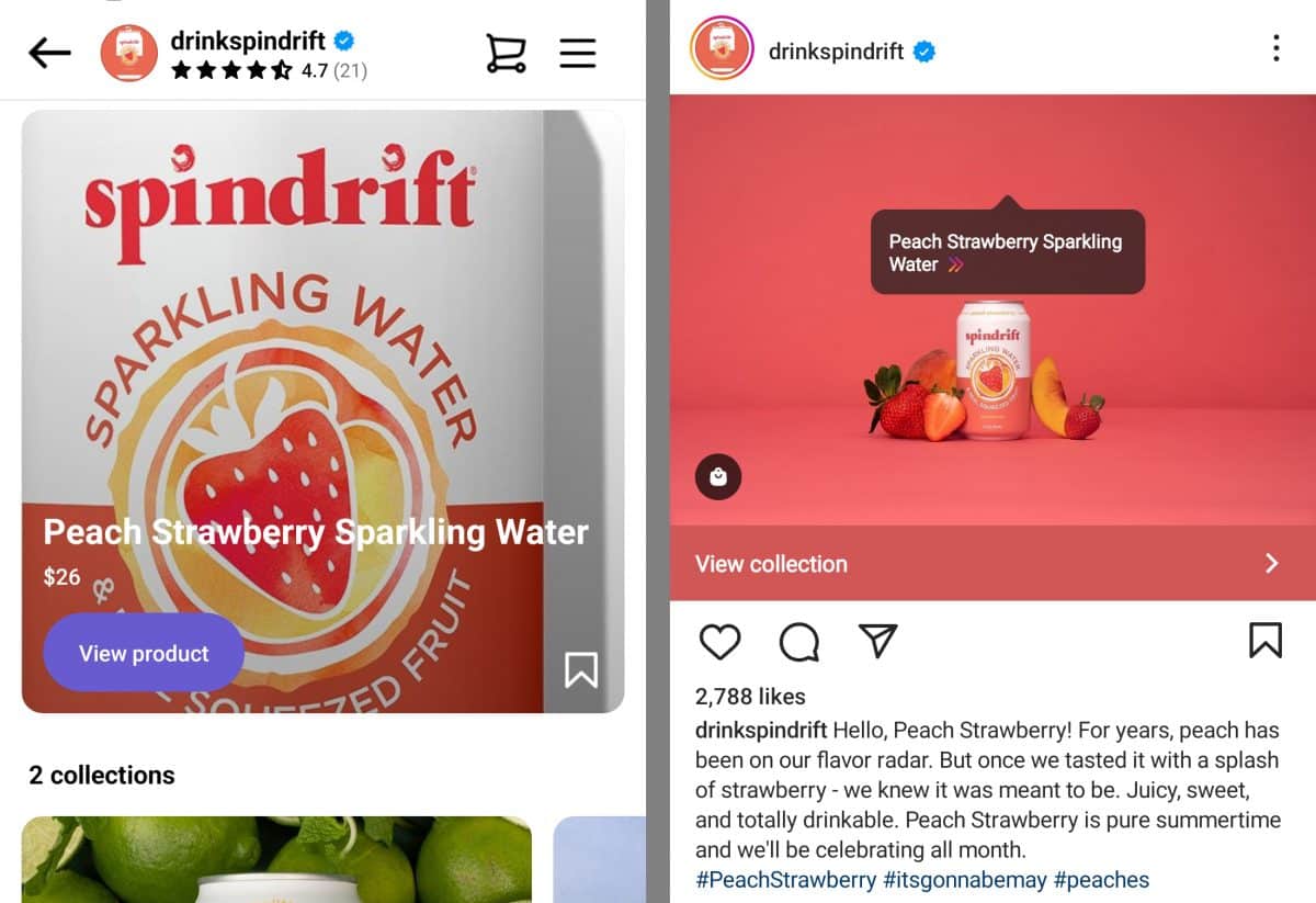 types of Instagram accounts example - drinkspindrift