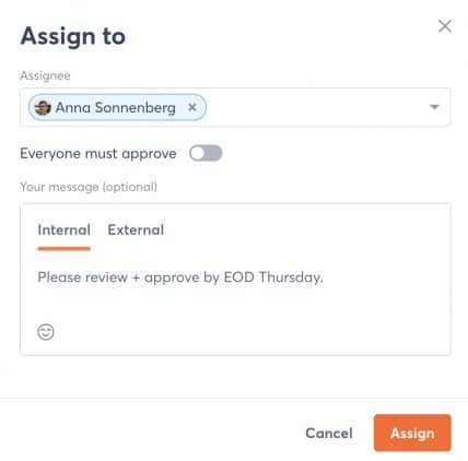 Agorapulse - assign content for approval