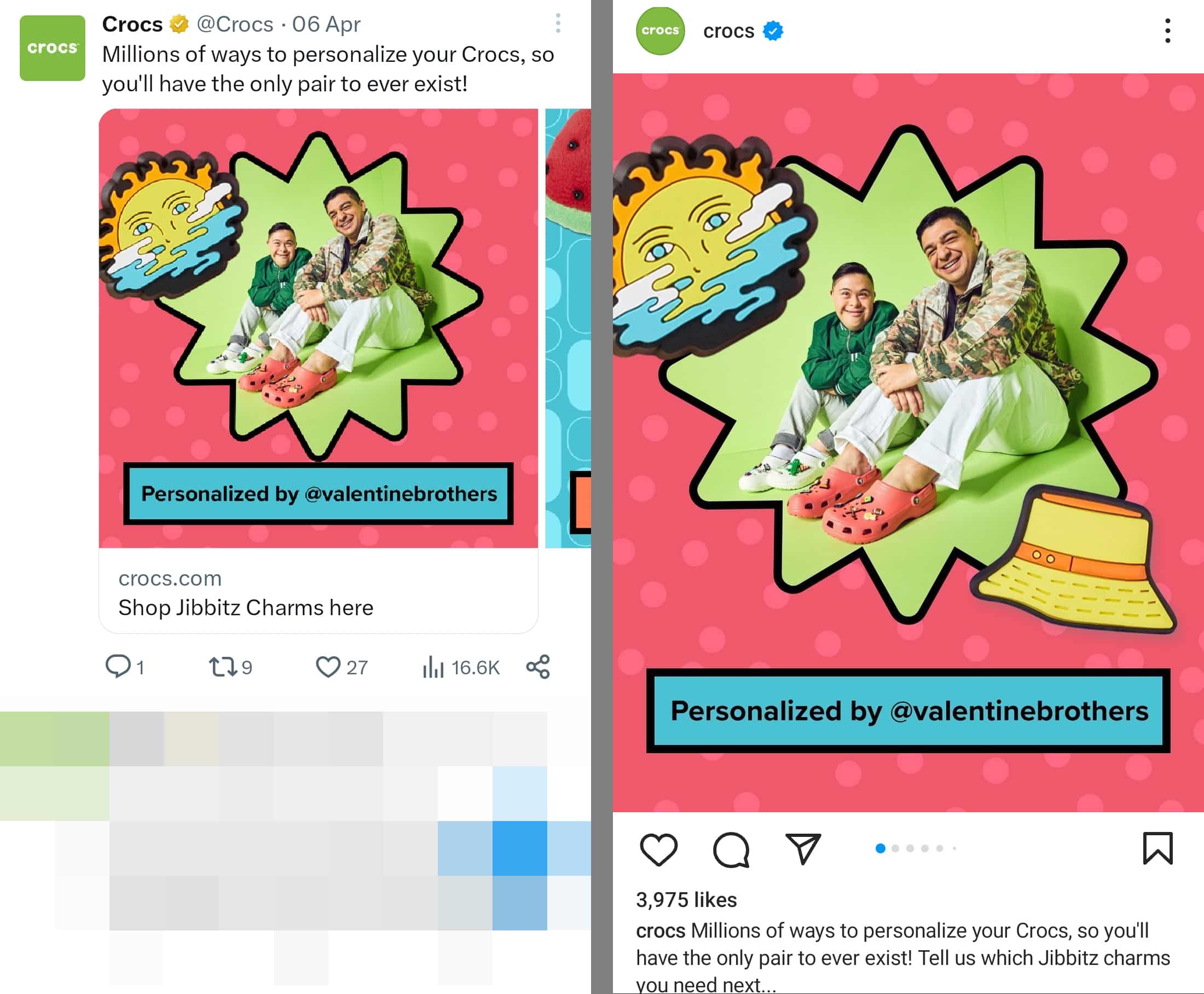 Crocs - X and Instagram social media best practices example