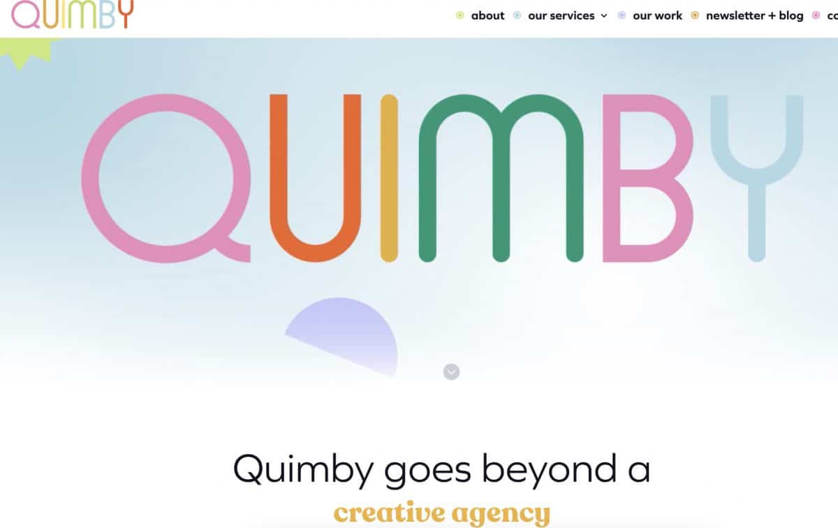 Quimby Digital Website Home page