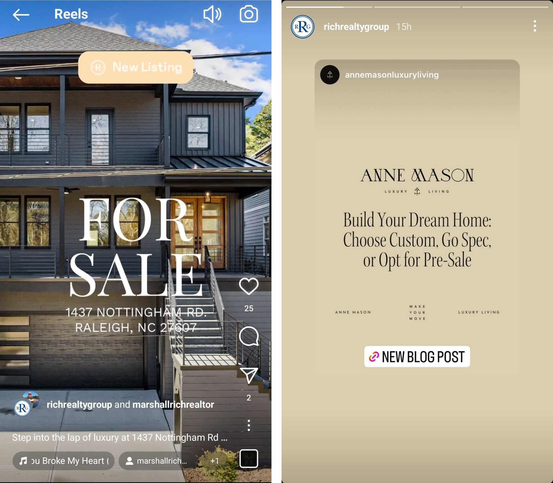 Instagram real estate example - richrealtygroup