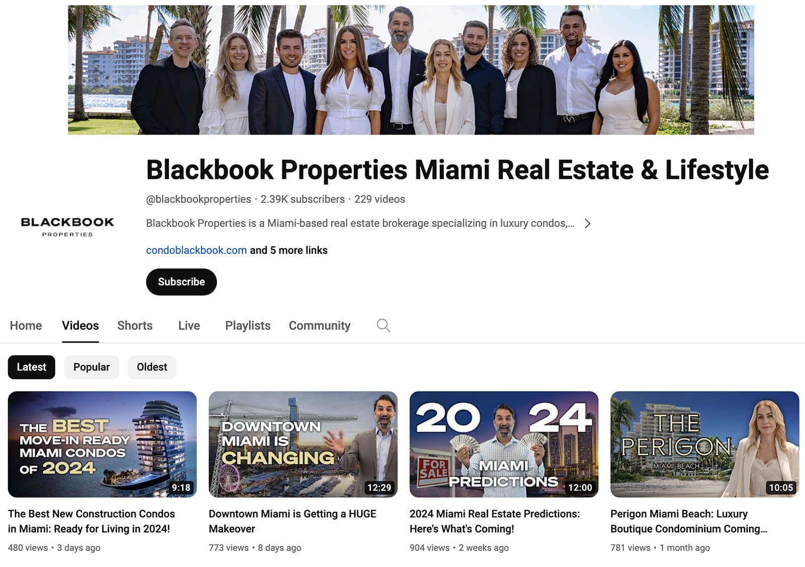 YouTube real estate example - Blackbook Properties