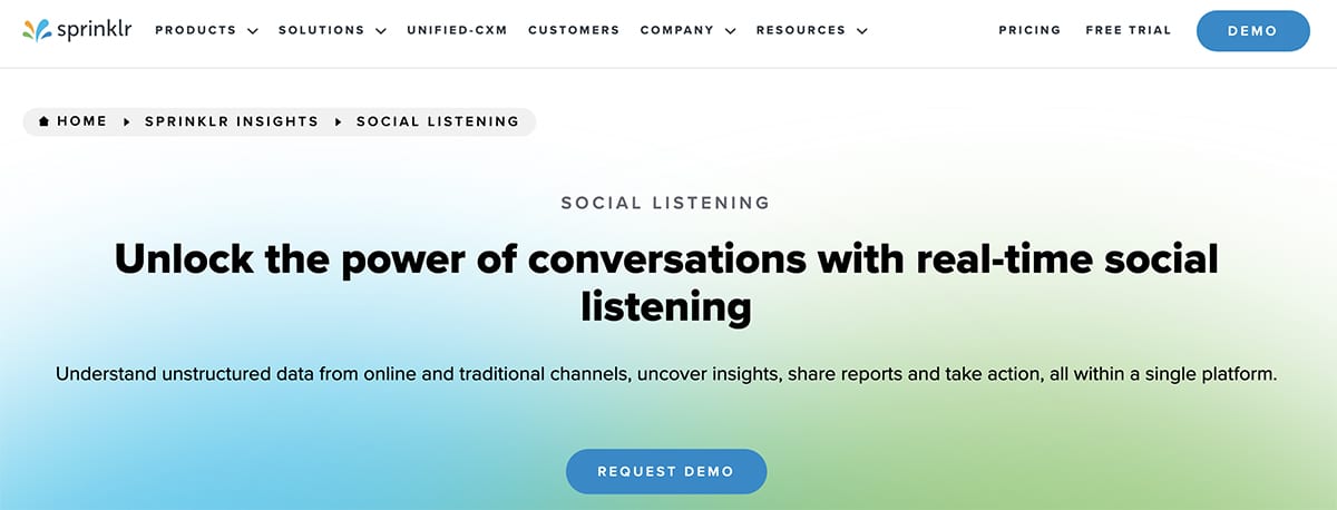 Sprinklr social listening