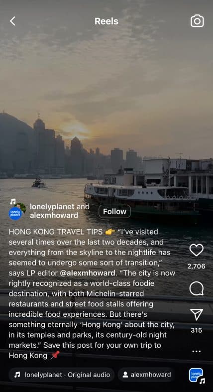 Lonely Planet Instagram reel