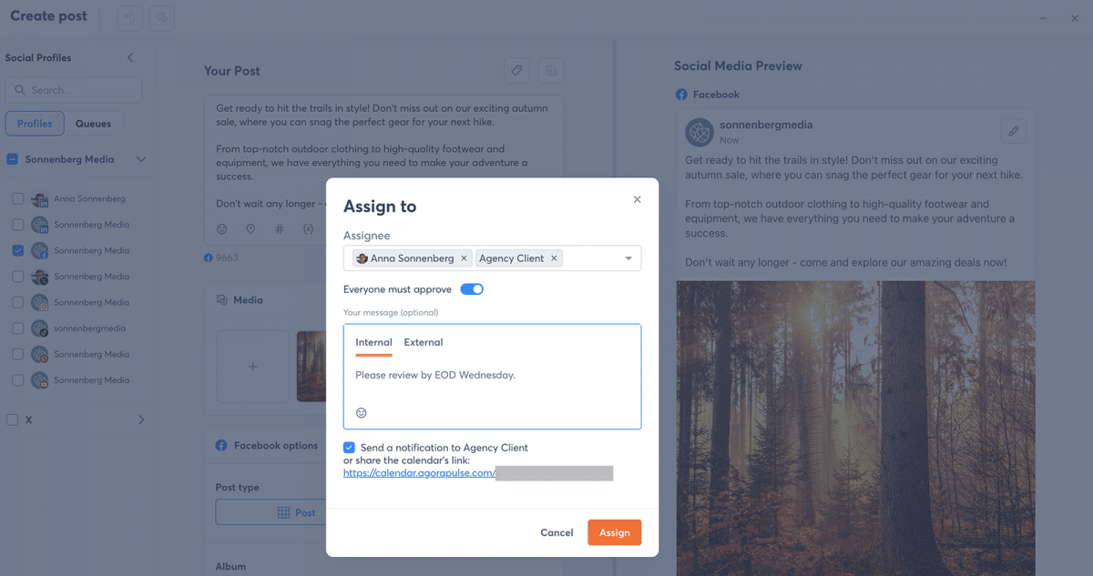 Agorapulse approval workflow