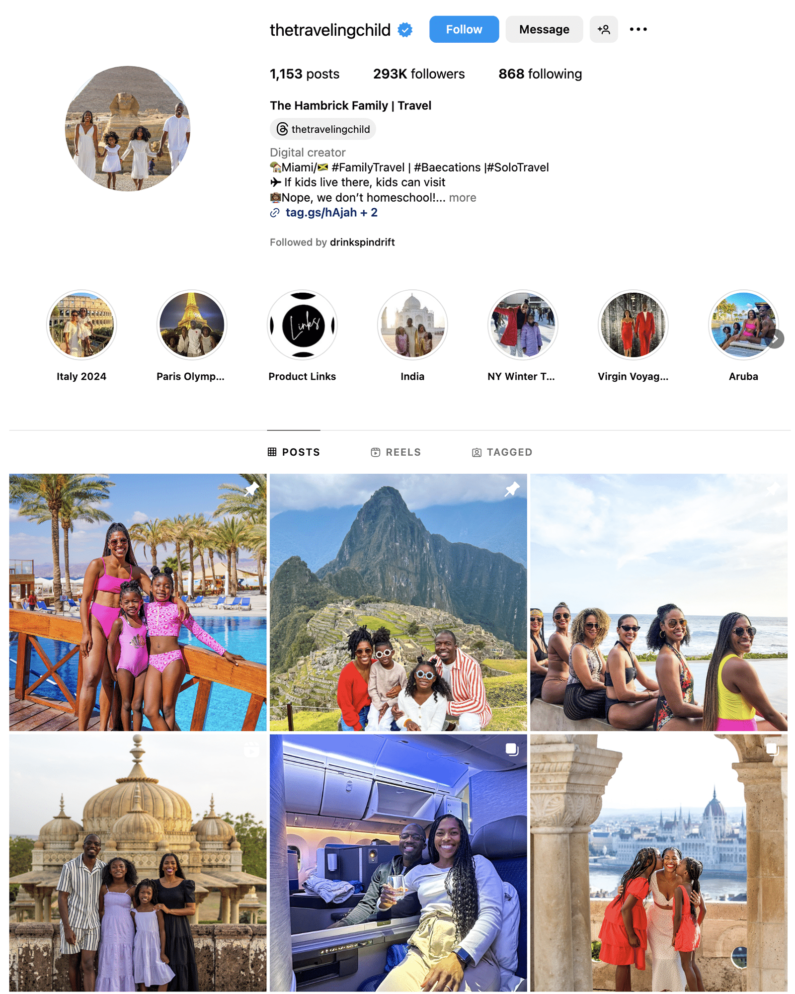 Instagram profile: @thetravelingchild