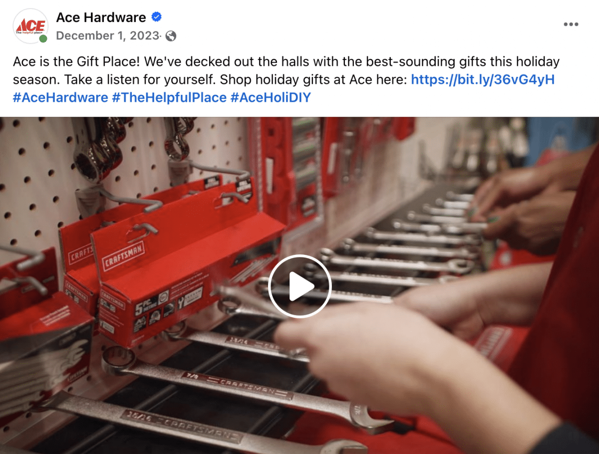 holiday Facebook video by Ace Hardware