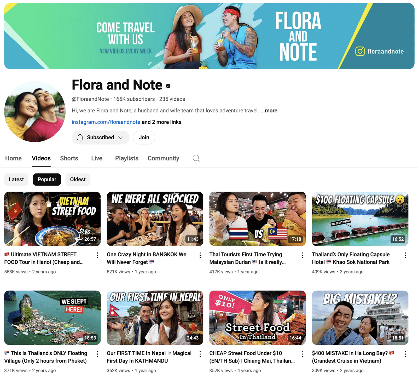 YouTube channel: Flora and Note