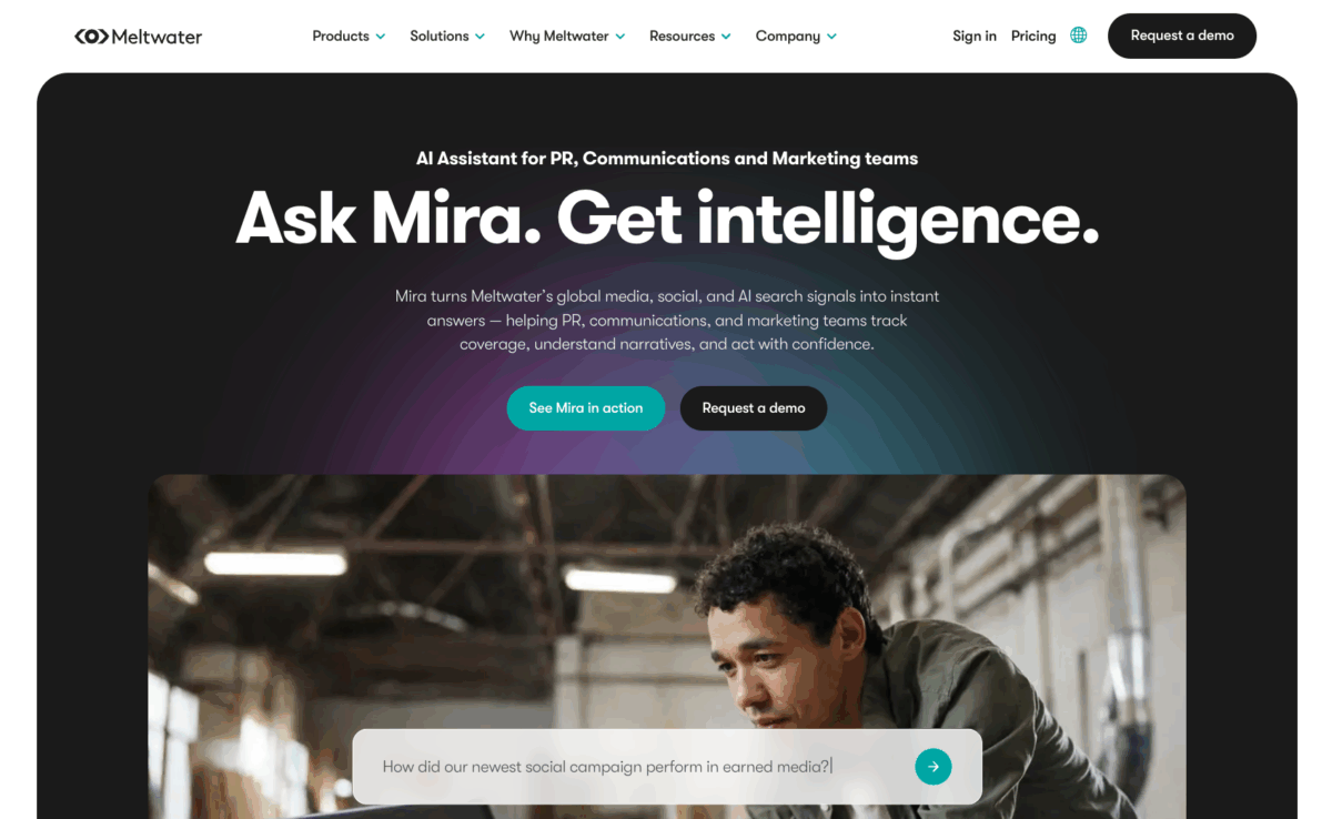 Meltwater Mira homepage