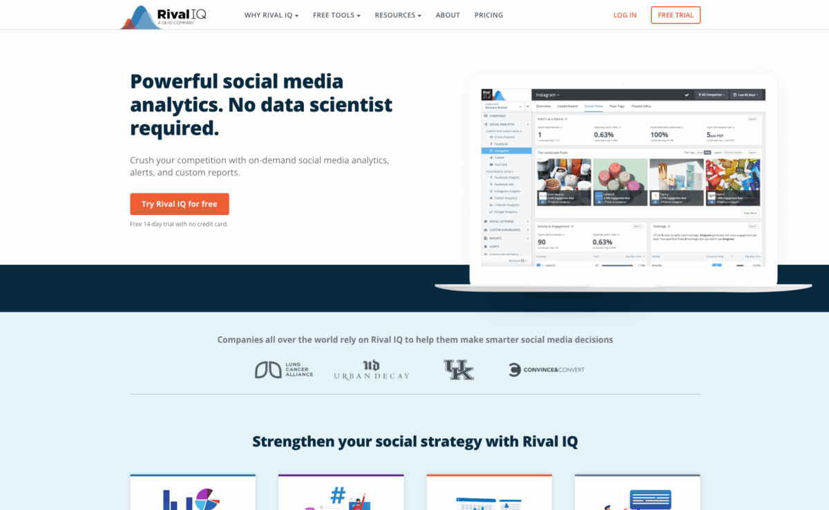 Rival IQ homepage