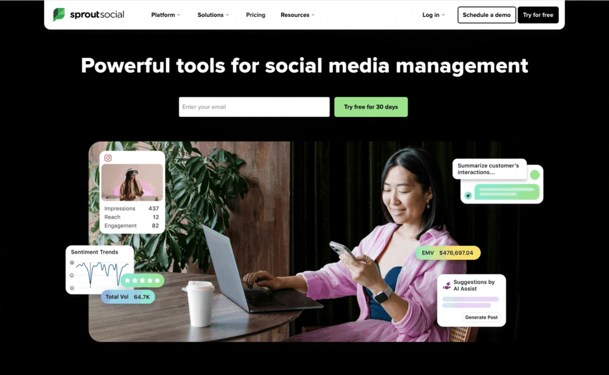 Sproutsocial homepage