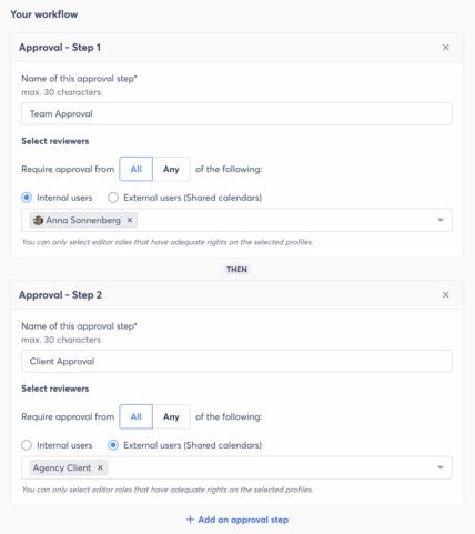 Agorapulse social media approval workflow