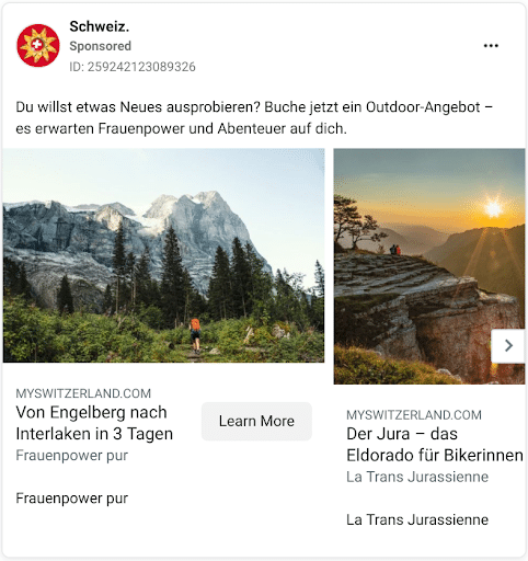 Schweizer Tourismus-Ad