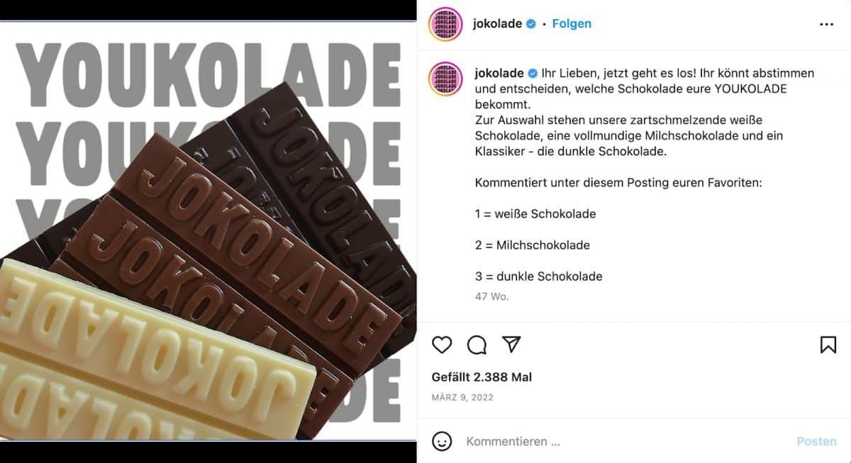 Social-Media-Kampagne auf Instagram am Beispiel Jokolade