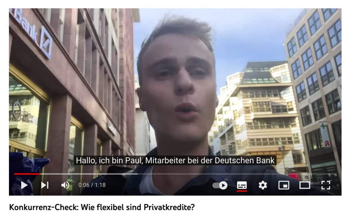 Erfolgreiche Youtub-Videokampagne von Deutsche Bank