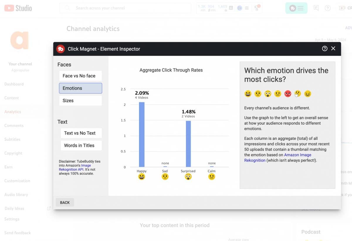 Veranschaulichung des Click Magnet-Features von TubeBuddy