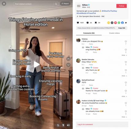 Kreatives Tourismus-Marketing: Hilton auf TikTok