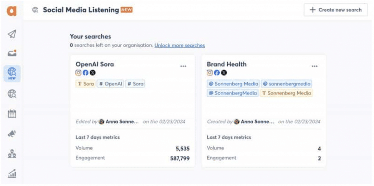 Agorapulse Social Monitoring Dashboard