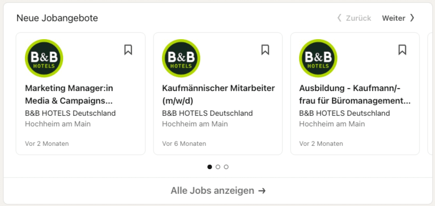 Neue Jobangebote auf LinkedIn