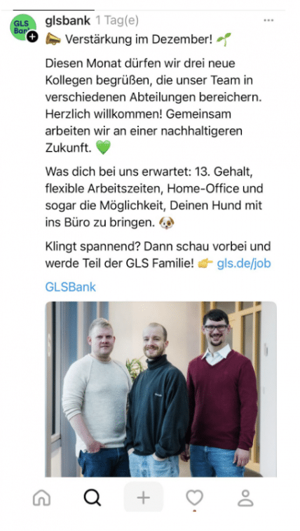 GLS Bank Beispiel auf Threads