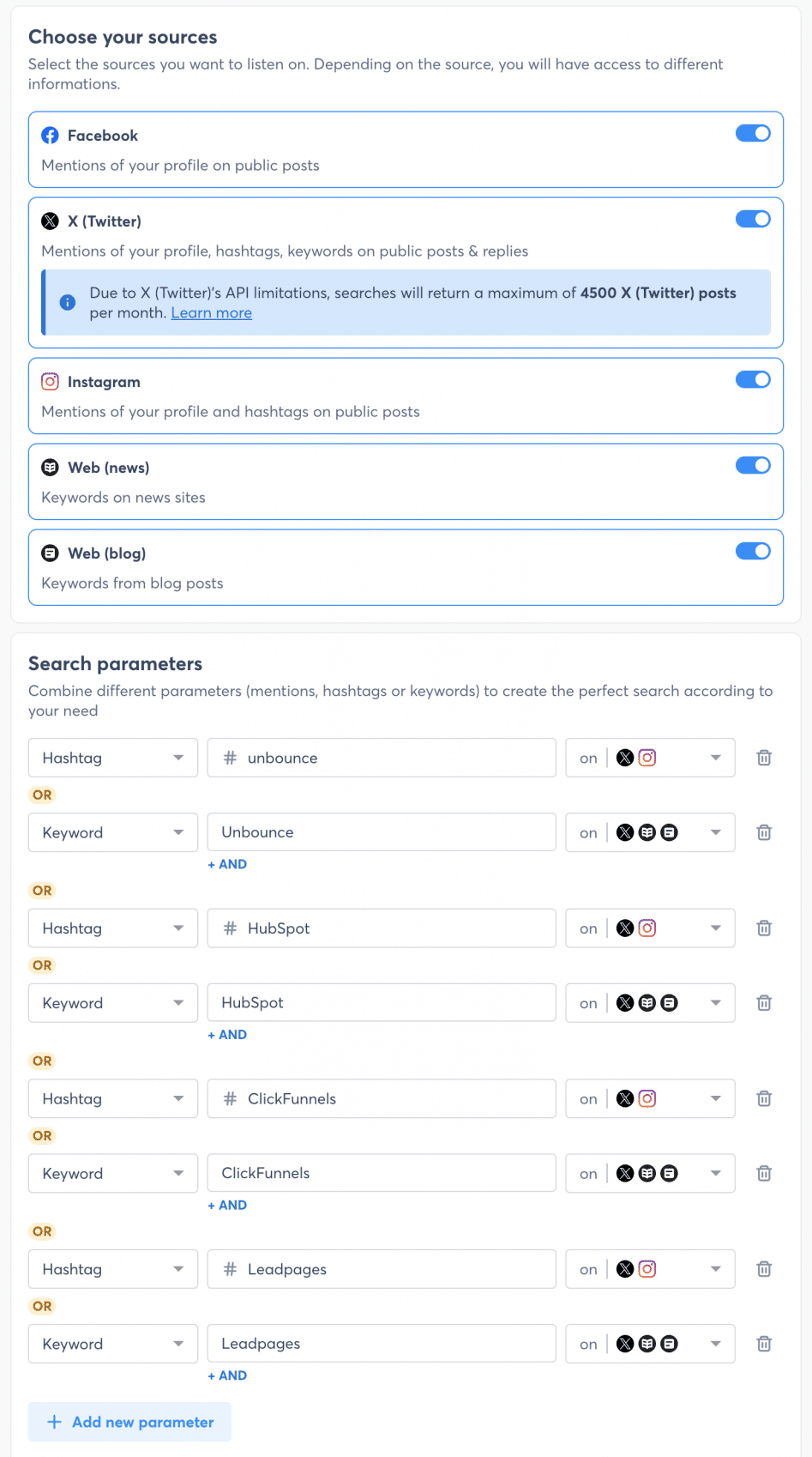 Social Listening-Suche von Agorapulse einrichten