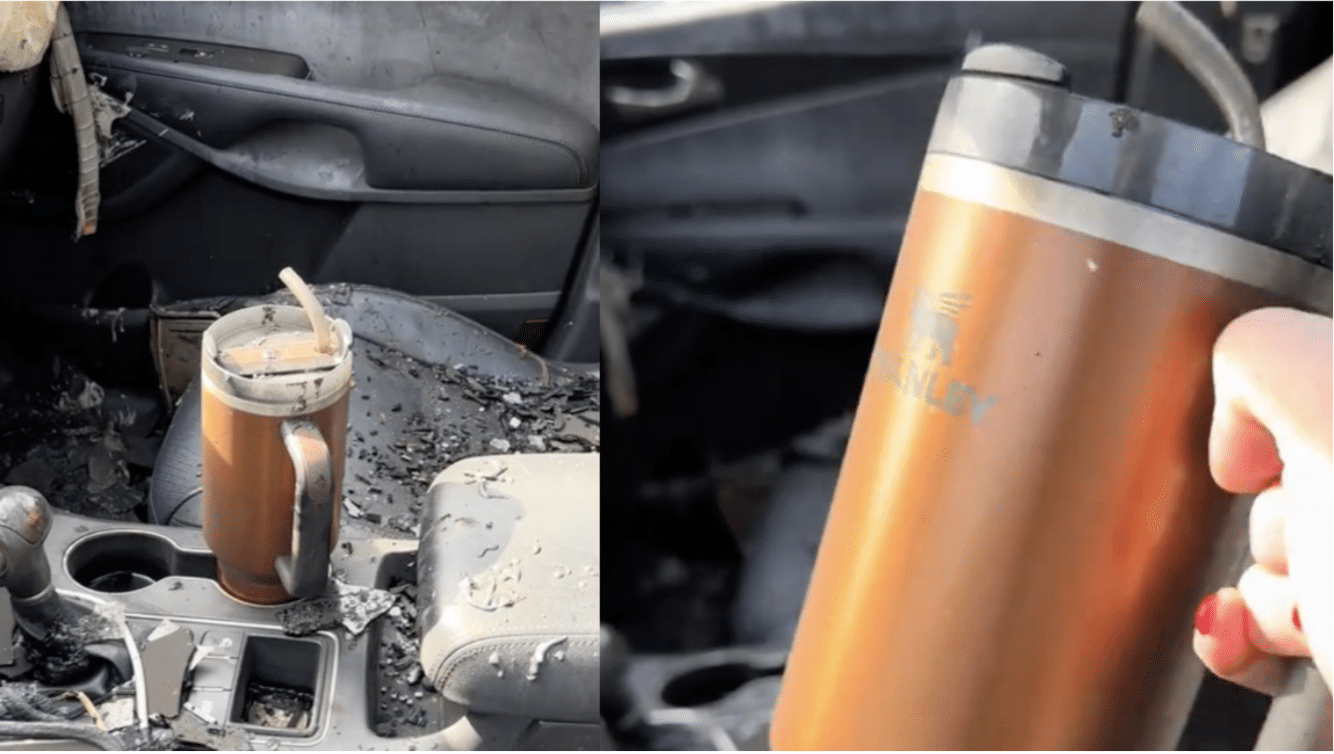 Viraler Moment: Auto ausgebrannt, aber Quencher unversehrt