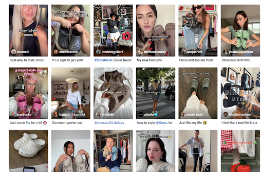 UGC der „Show Us Your Crocs“ Kampagne von Crocs auf TikTok