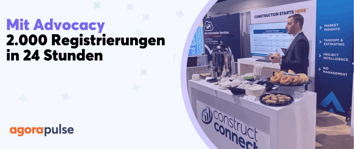 Feature image of 2.000 Registrierungen in 24 Stunden – dank Employee Advocacy mit Agorapulse Feature image of 2.000 Registrierungen in 24 Stunden – dank Employee Advocacy mit Agorapulse