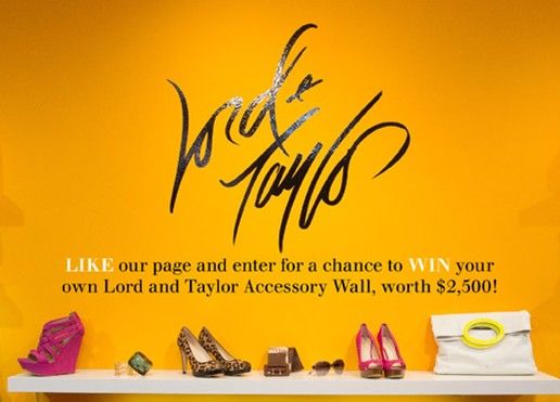 Lord & Taylor, un minorista de moda femenina online ofrece como premio complementos de moda de su sitio web.