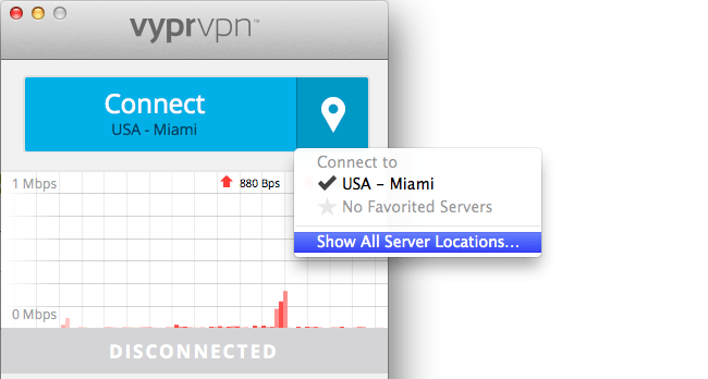 VPN Select Server Location