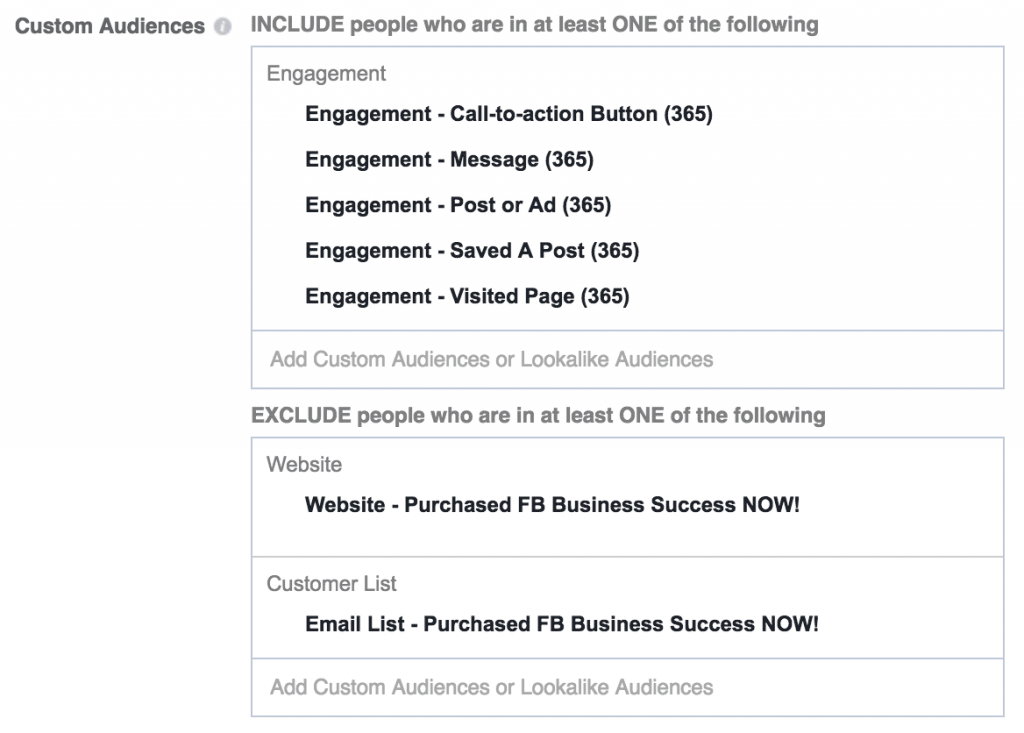 audiences personnalisées, Business Manager : Comment créer des audiences personnalisées basées sur les interactions.