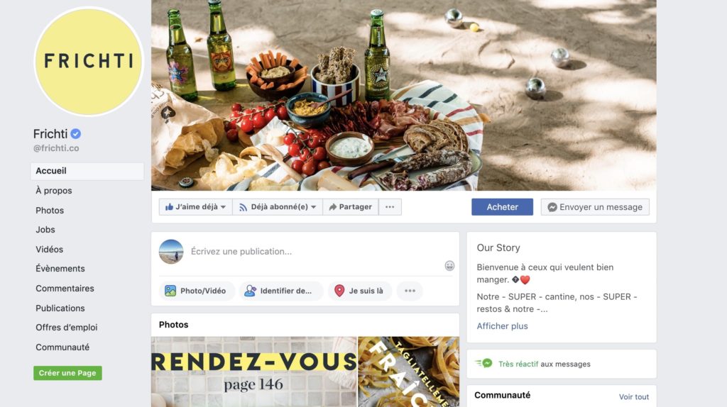 exemple d'une page Facebook répondant aux critères de vérification