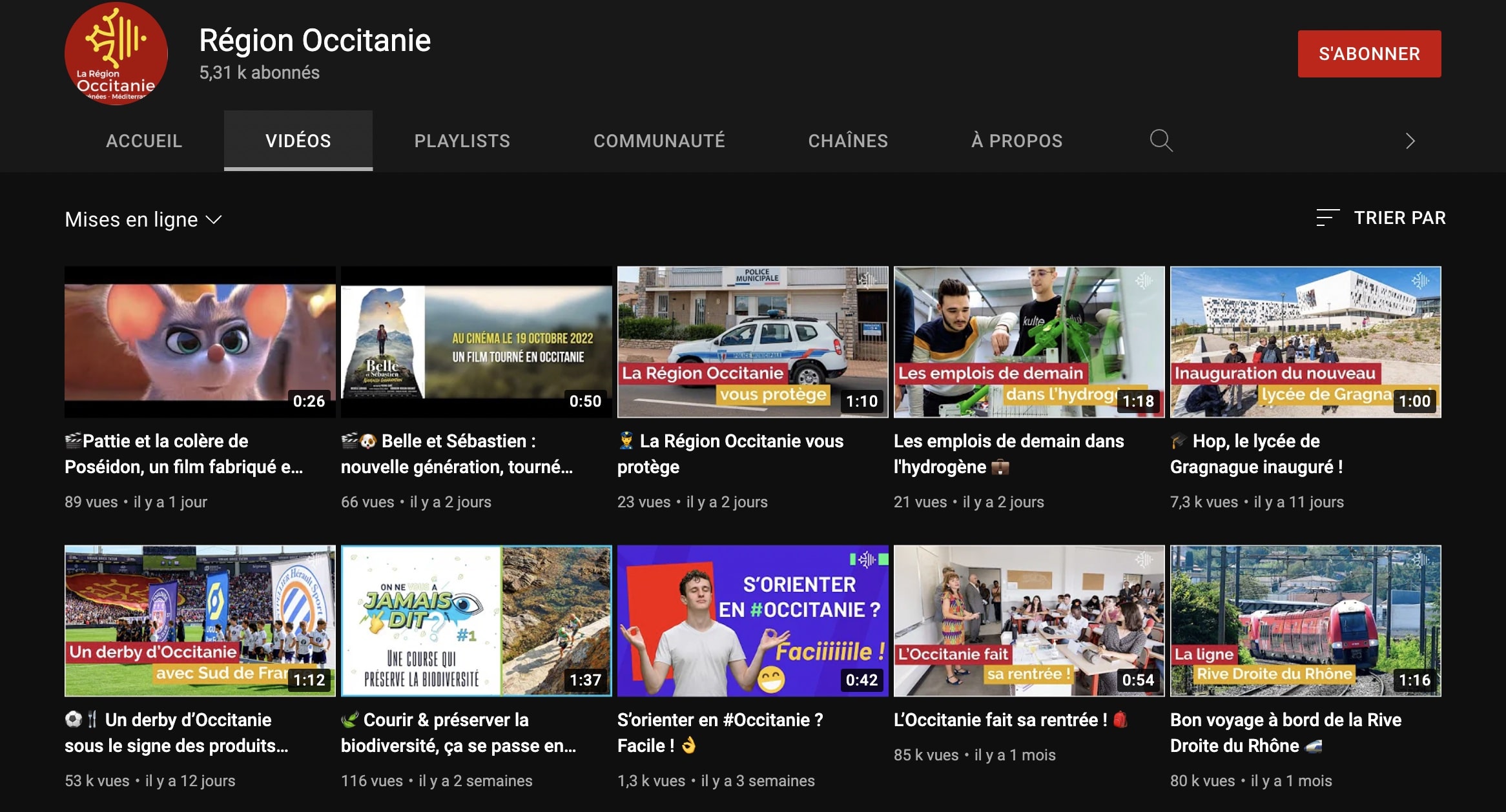 Collectivités locales - région Occitanie sur YouTube