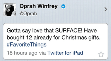 Influence Oprah Winfrey et Microsoft
