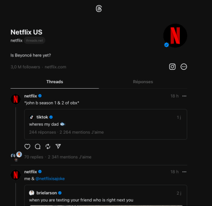 Netflix sur Threads