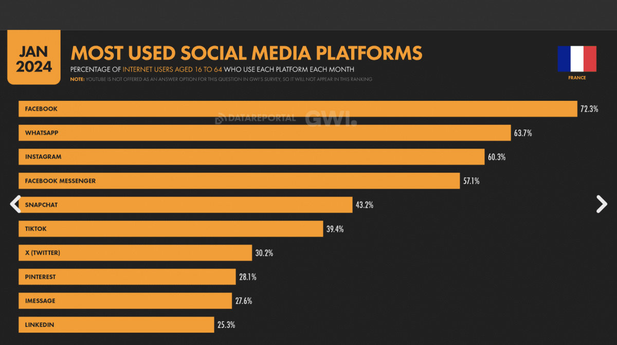 réseaux sociaux France statistiques 2024