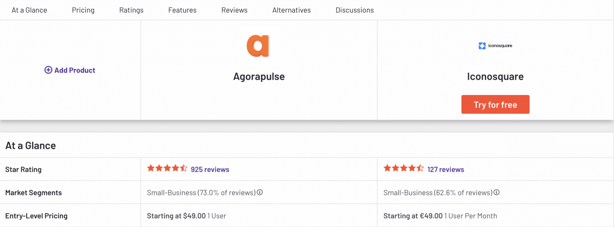 Agorapulse Iconosquare G2