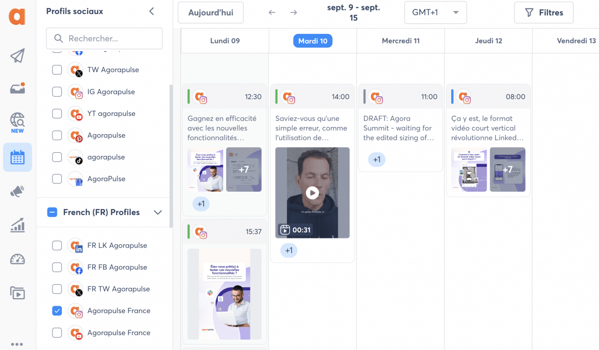 Réseaux sociaux et tourisme : Calendrier de contenu dans Agorapulse