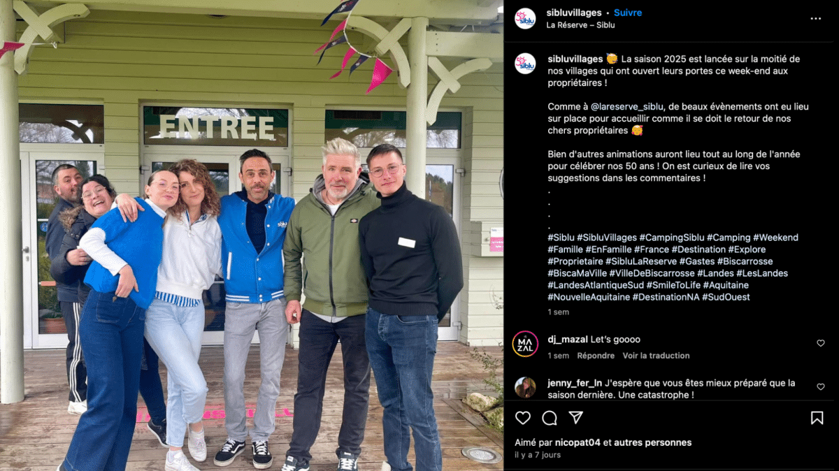 Compte Instagram Siblu Villages