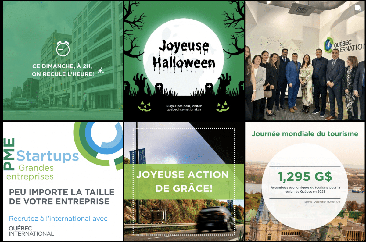 Le compte Instagram de  Québec International 