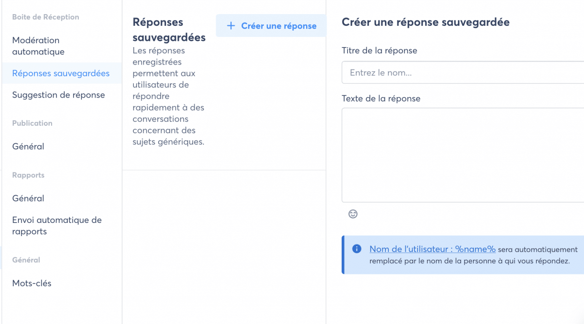 Capture création et enregistrement de réponses
