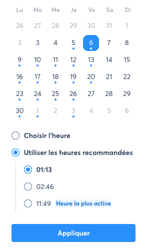 Capture d'écran - heures recommandées