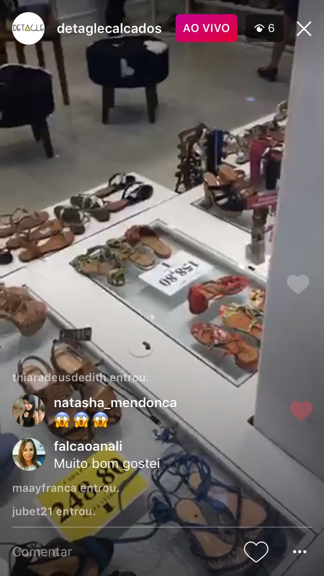 Instagram Liveo Vídeo da loja Detagle