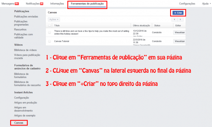 Como usar o Canvas do Facebook para publicações e anúncios (ou ambos ...