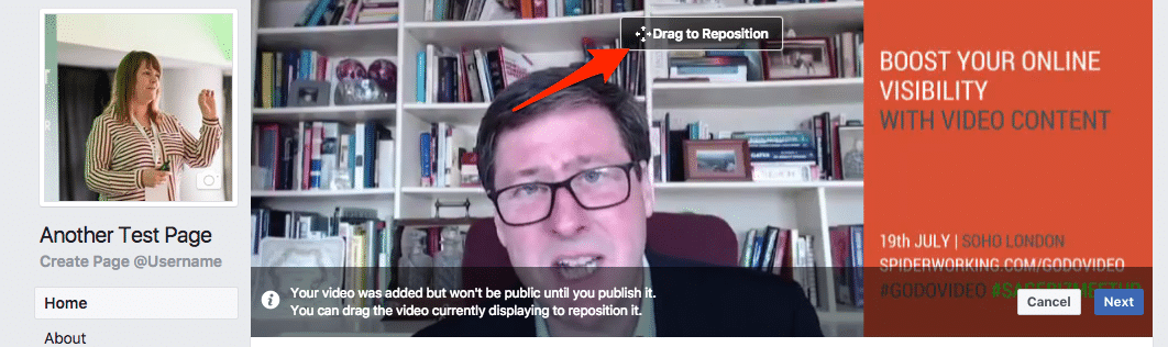 Facebook video covers reposition
