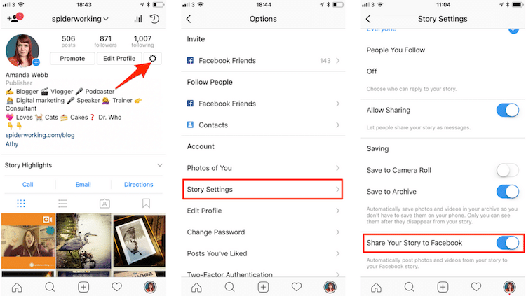 iOS users can link their Instagram stories to their Facebook page stories