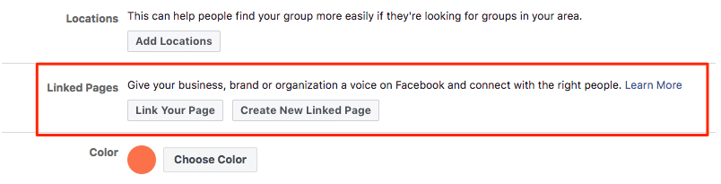 Keep my Facebook group alive: Link a Facebook page you manage to your group
