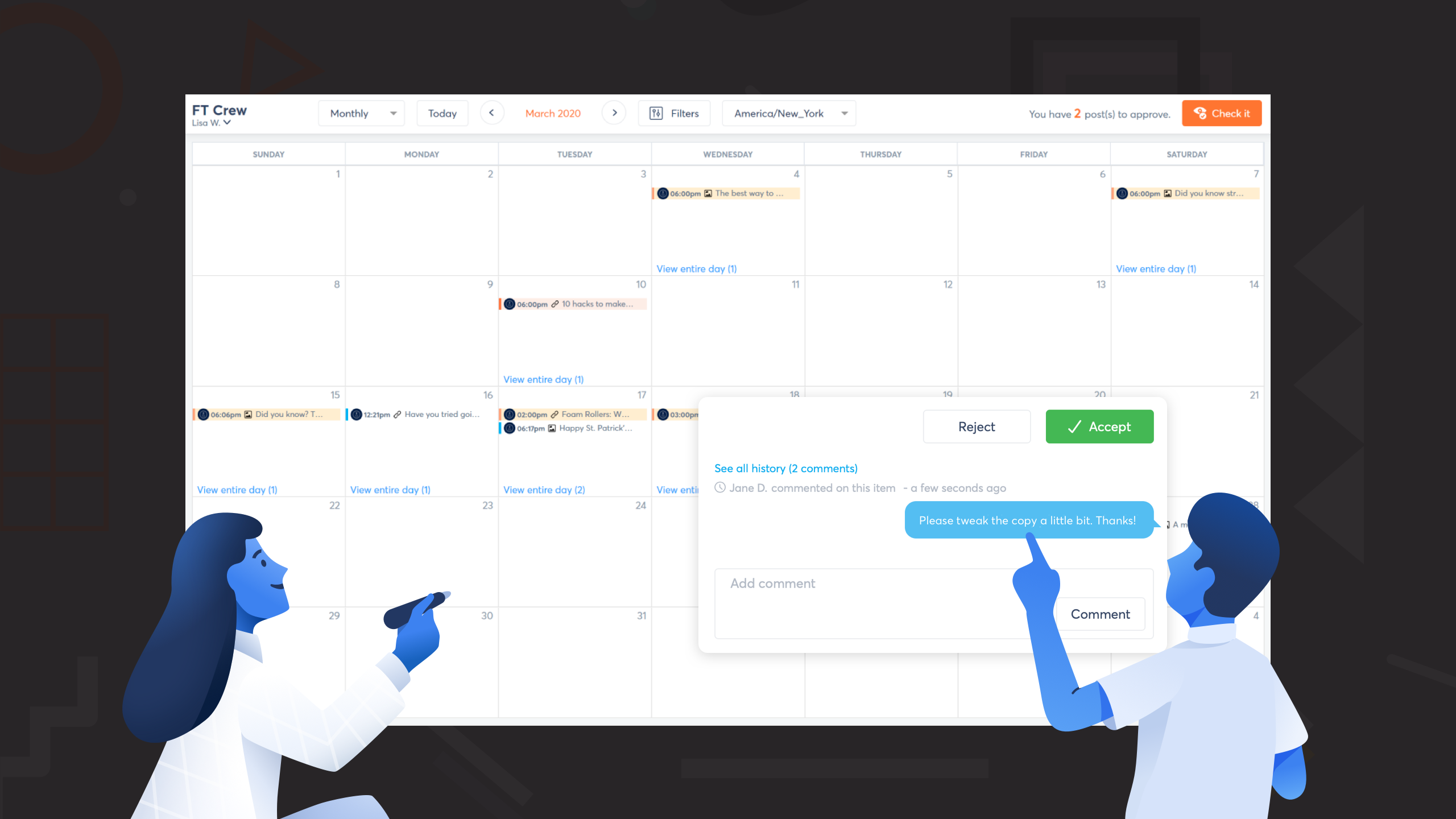 , Shared Calendar for Easy Content Approval Collaboration
