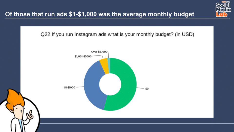 Question 22: If You run Instagram Ads What Is Your Monthly Budget (in USD)?